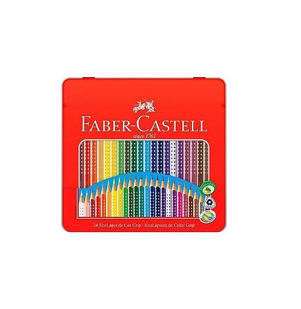 Ecolápis Grip 24 Cores Lata - Faber Castell