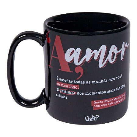 Caneca Cilíndrica Dicionário Do Amor 360ml - Uatt