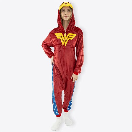 Macacão Kigurumi Wonder Woman Adulto - Zona Criativa