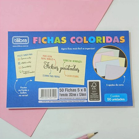 Ficha Colorida 5x8 - Tilibra