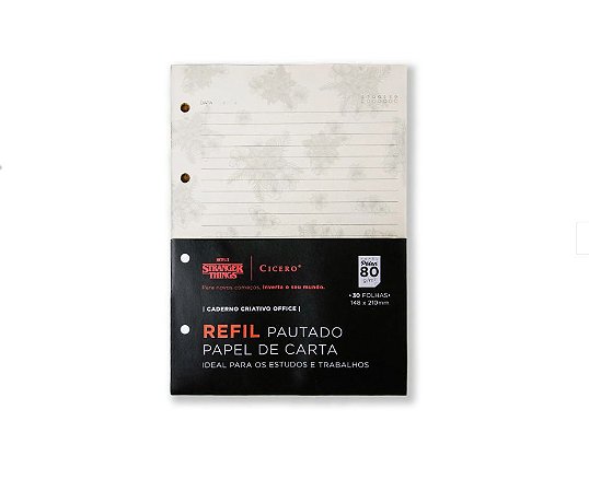 Refil Caderno Criativo Argolado Netflix Strager Things 30 Folhas Pautado A5 - Cícero