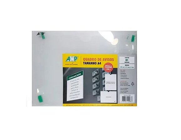 Protetor Para Quadro De Avisos A4 Horizontal - ACP