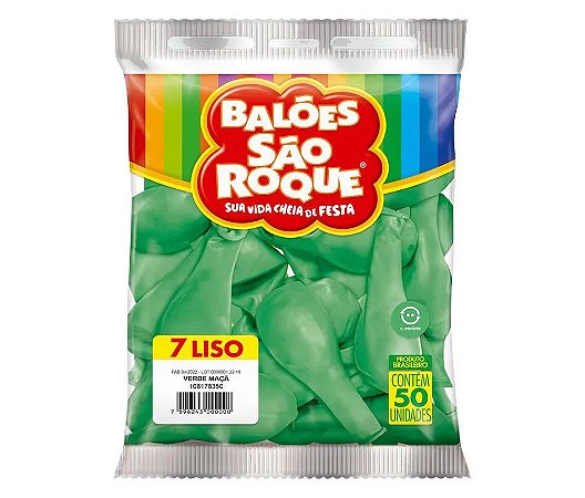 Balão 7 Liso Verde Maça - São Roque