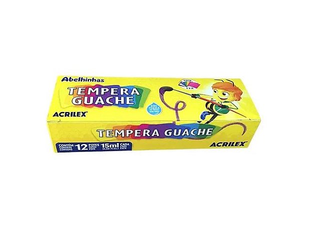 Tinta Guache 12 Cores 15ml - Acrilex