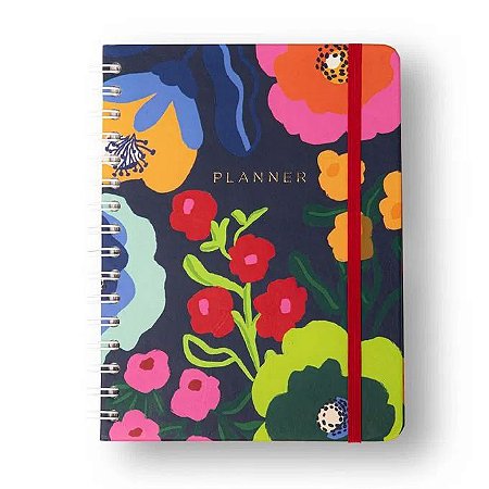 Planner Permanente Wire-o Polen Flores Marinho A5 - Cícero