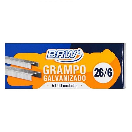 Grampo Galvanizado 26/6 Com 5000 - Brw