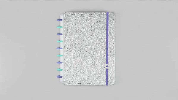 Caderno Lets Glitter Silver 2.0 Grande - Caderno Inteligente