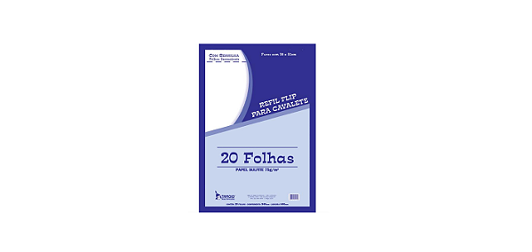 Papel para Flip-Chart Serrilhado 64x94cm 75g 20 Folhas - Tamoio