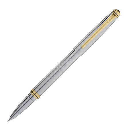Caneta Metal Orient Tinteiro Titanium Prata - Crown