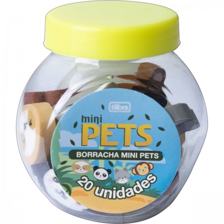 Borracha Mini Pets  Pote com 20 Un - Tilibra