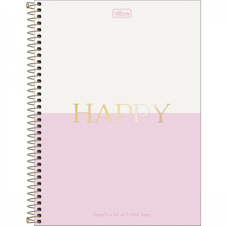 Caderno Espiral Universitário 12 Matérias Happy 192 Folhas - Tilibra