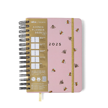 Agenda Planner Wire-o 2025 Melissa Diária A5 Colmeia - Cicero