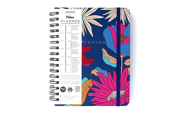 Planner Permanente Wire-o Pólen Semanal Notas A5 Tropicália Azul - Cicero