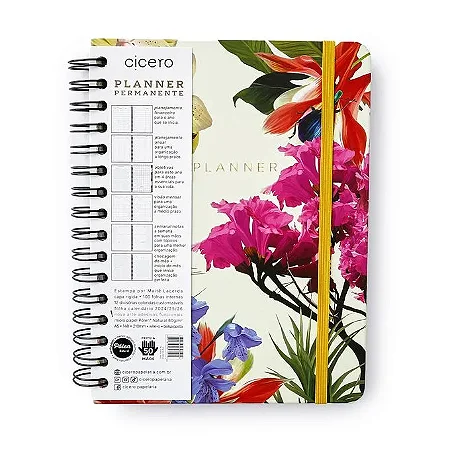 Planner Permanente Wire-o Joia Natural Semanal Notas A5 Insecta Dia - Cicero