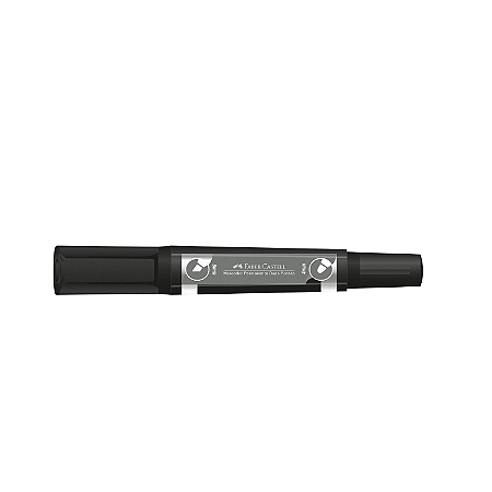 Pincel Marcador Permanente Duas Pontas Preto - Faber-Castell