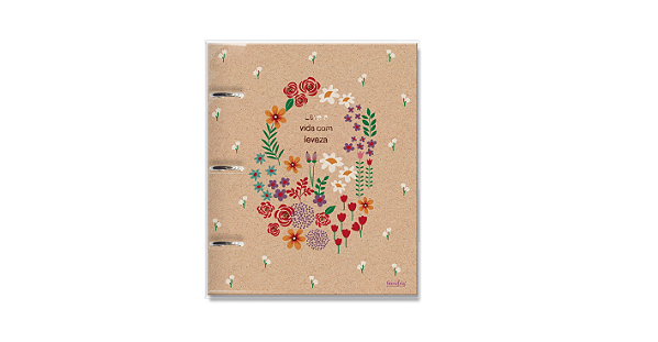 Caderno Argolado Campestre Kraft - Fina Ideia