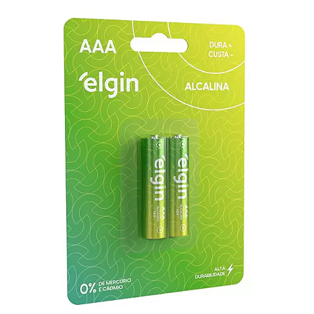 Pilha Alcalina Palito AAA 2 Unidades - Elgin