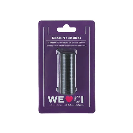 Discos + Elástico Preto G 31mm - Caderno Inteligente
