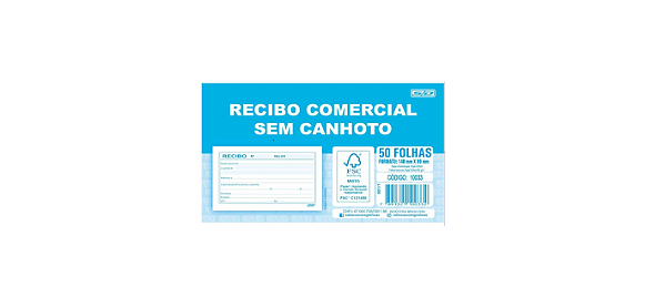Recibo Comercial Sem Canhoto 50 fls - Animativa