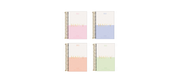 Agenda Espiral Diária 12,9x18,7cm Happy 2025 - Tilibra