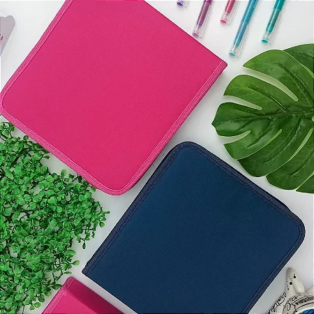 Estojo Escolar Box 72 Pens Azul e Rosa Escuro - Dac