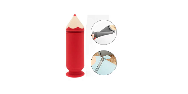 Estojo Retrátil Formato Lápis Silicone Vermelho - Vmp