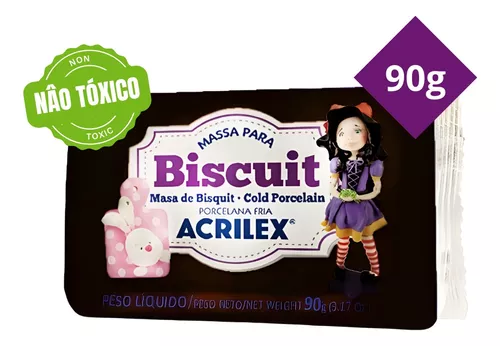 Massa para Biscuit 90g Preto - Acrilex