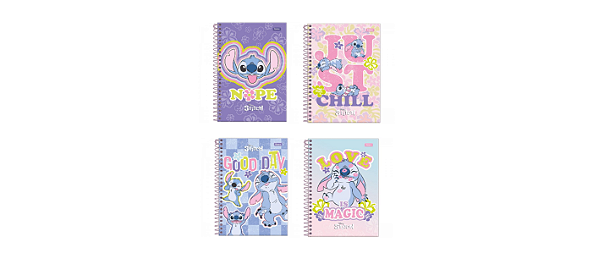 Caderno Universitário 10 Matérias 160 Folhas Stitch - Foroni
