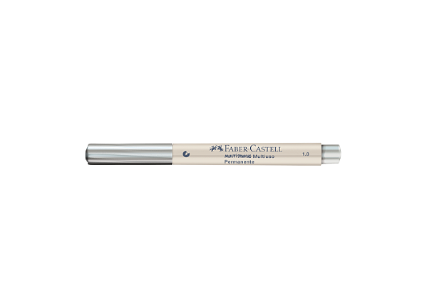 Marcador MultiMark Permanente Prata 1.0 - Faber-Castell
