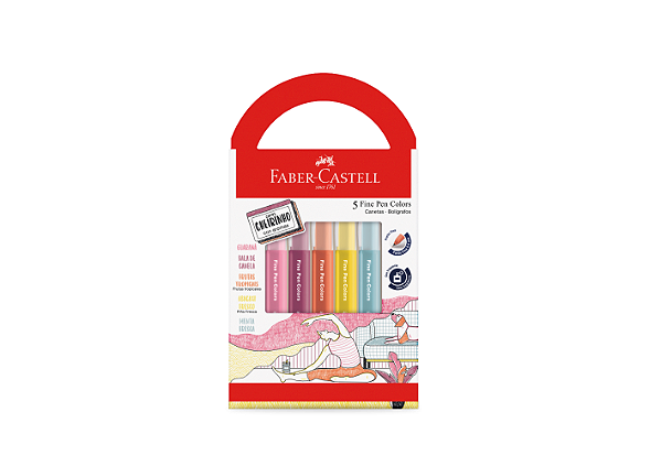 Kit 5 Canetas Ponta 0.4 Com Cheirinho - Faber-Castell