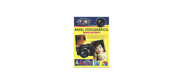 Papel Fotográfico Inkjet A4 High Glossy  20 Folhas 180g - Off Paper