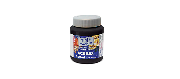 Tinta Tecido Fosca 250ml Preta - Acrilex