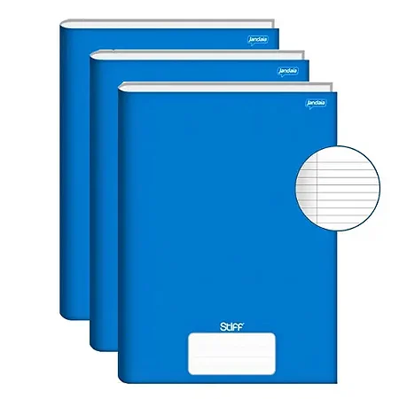 Caderno Brochura 1/4 Capa Dura Stiff 96fls Azul - Jandaia