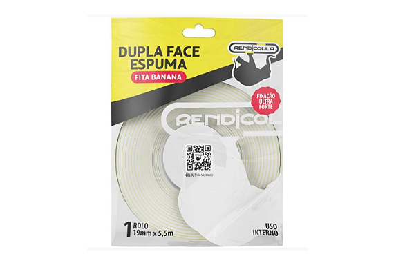 Fita Dupla Face Espuma 19x5,5mm - Rendicolla