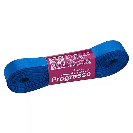 Fita Cetim Azul Royal 10m x 7mm - Fitas Progresso