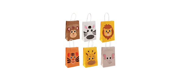 Sacola Kraft Animais Sortidas 27x21x11cm - VMP