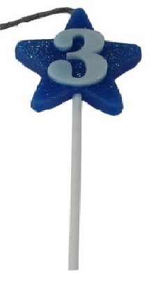 Vela Aniversário Super Star 3 Azul - Junco