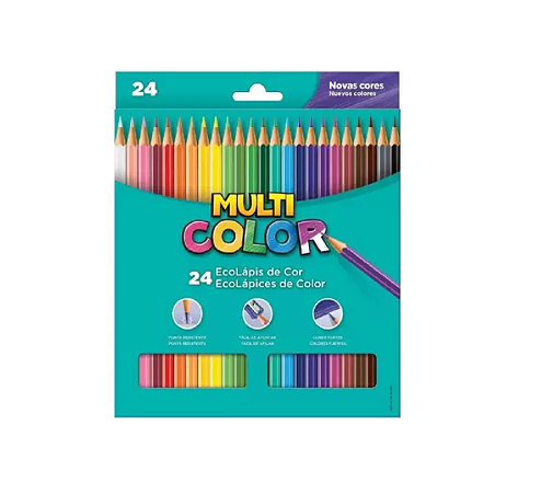 Lápis De Cor 24 Cores - Multicolor