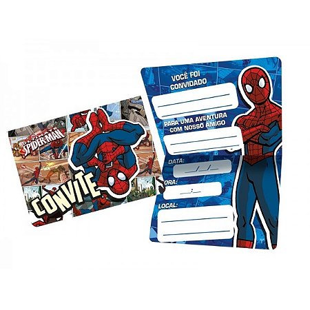 Convite Spider-Man Quadrinhos - Regina