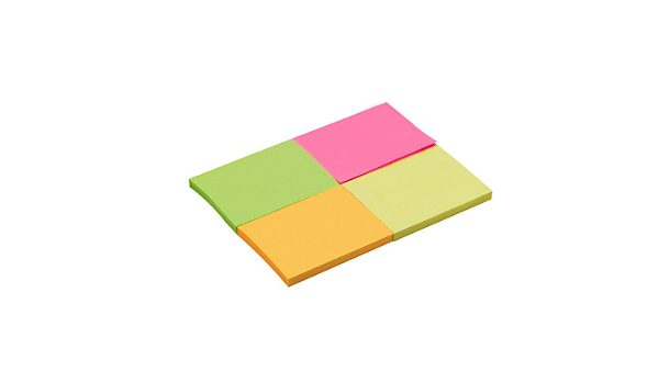 Bloco Autoadesivo 38x50mm 4 Cores Neon 200 folhas - Maxprint