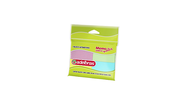 Bloco Autoadesivo Memonote 200 Fls Cor Suave 38x51 - Adelbras