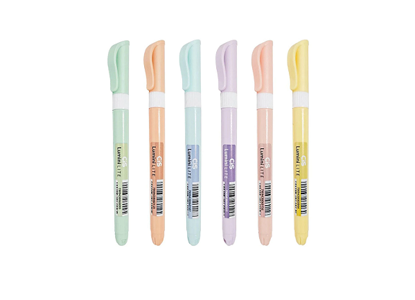 Caneta Marca Texto Cis Lumini Lite Cores Pastel - Cis