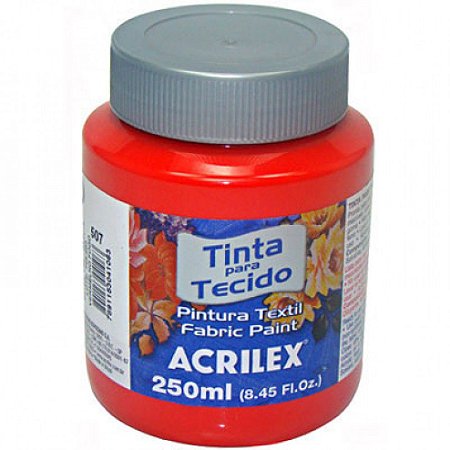 Tinta Tecido Fosca 250ml Vermelho Natal - Acrilex