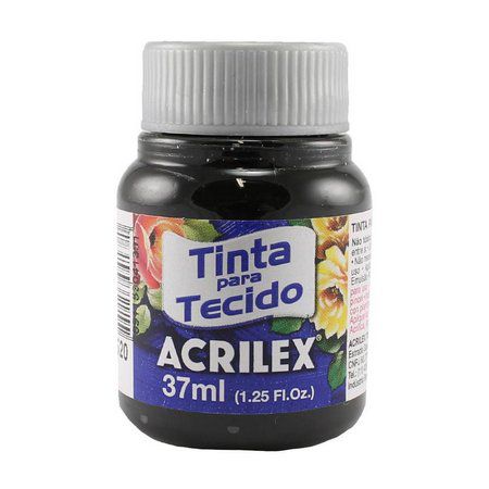 Tinta Tecido Fosca Preto 37ml - Acrilex