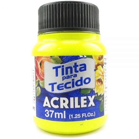 Tinta Tecido Fluor 37ml Amarelo Limão - Acrilex