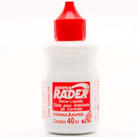 Tinta Para Carimbo 40ml Vermelho - Radex