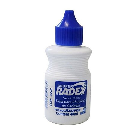 Tinta Para Carimbo 40ml Azul - Radex