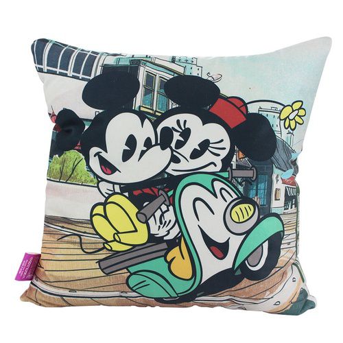 Almofada Veludo Mickey e Minnie Cartoon - Zona Criativa