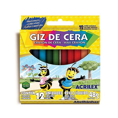Giz De Cera 12 Cores - Acrilex