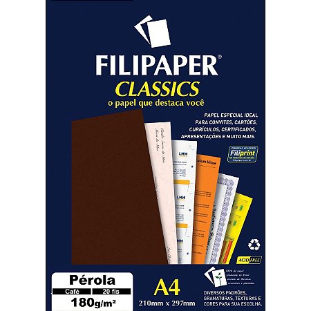 Papel A4 Perolado Cafe 180g